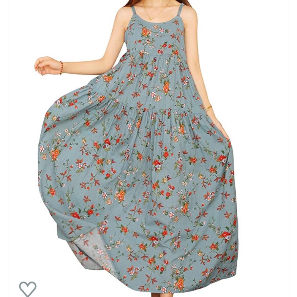 Bohemian floral print maxi dress